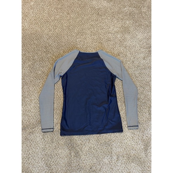 Vineyard Vines Rash Guard Swim Shirt Womens Small Blue White Whale Striped - Picture 2 of 6